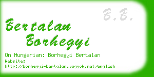 bertalan borhegyi business card